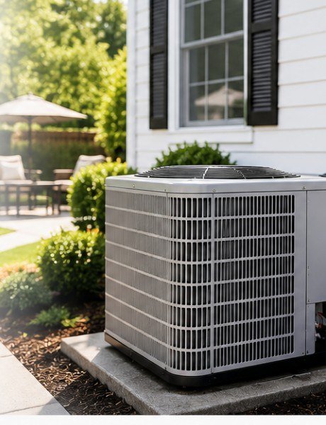 HVAC outdoor unit outside a residential home in Arizona